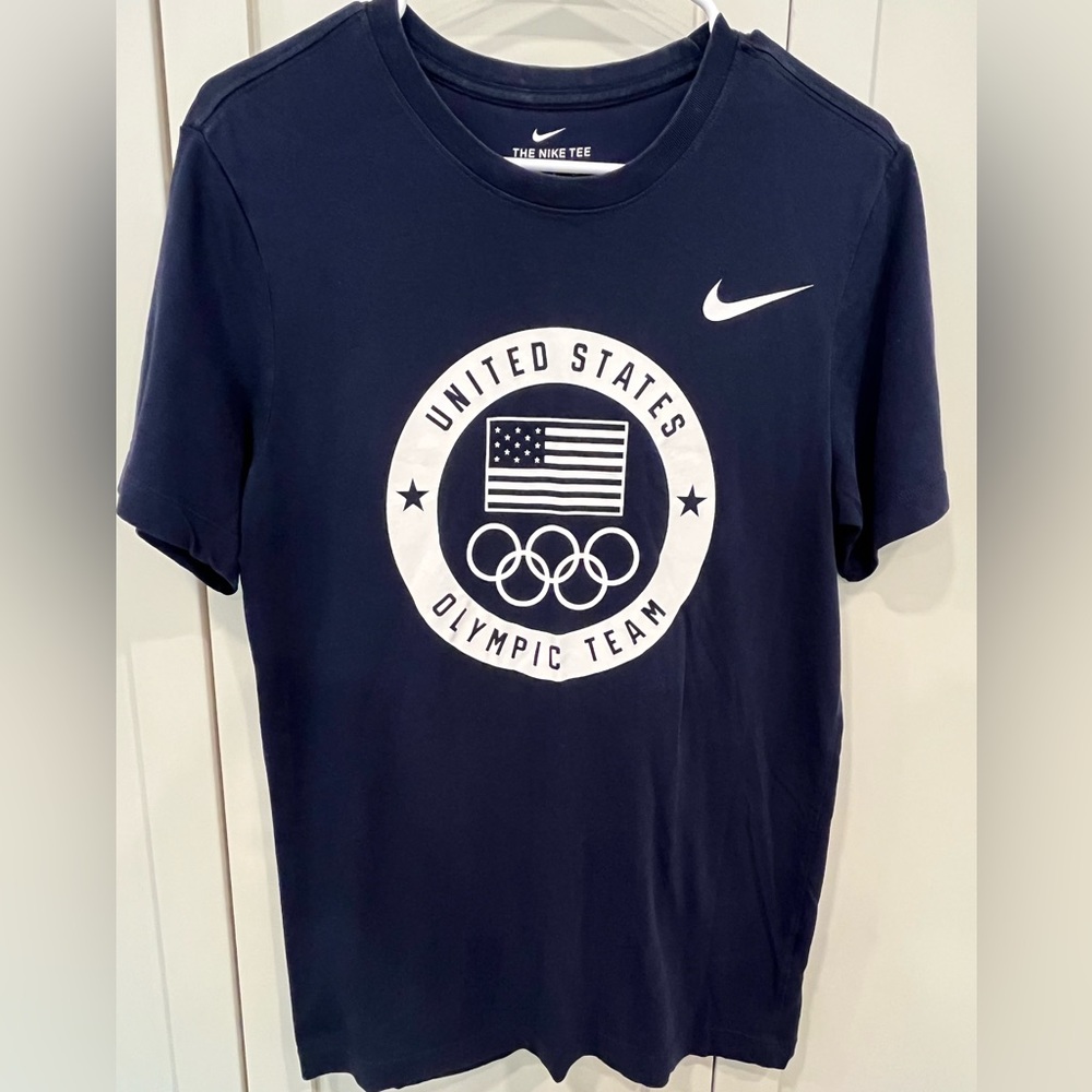 Nike Navy and White United States Olympic Team Short Sleeve Tee dri-fit